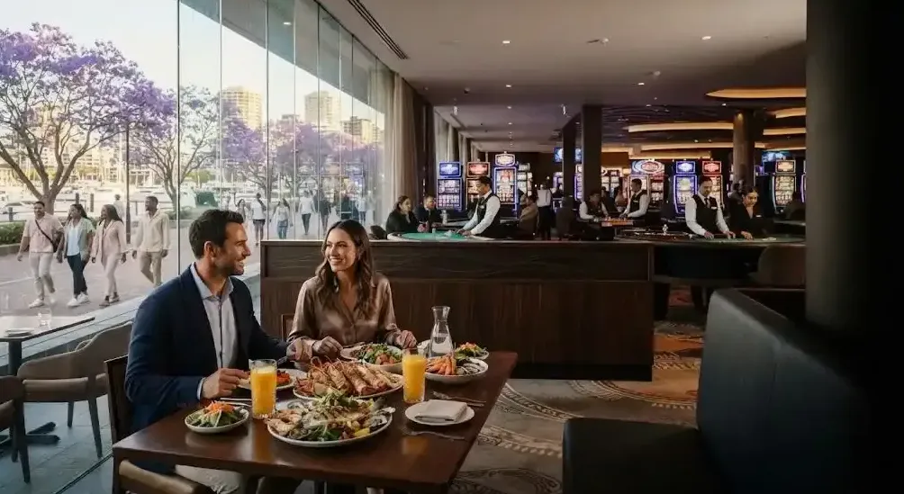 Main dining room with banquette seating